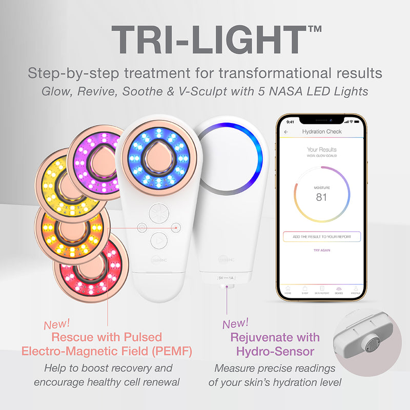 Tri-Light™ +SABI AI LED Facial Device + Detox and Restore Serum Duo
